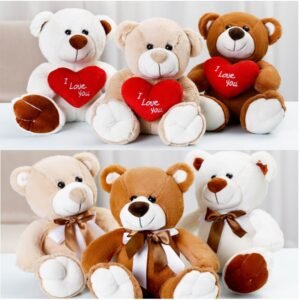 Heart Hugging Plush Teddy Bear