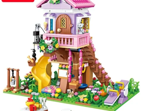 City Tree House Summer Holiday Villa Castle Building Blocks Sets Dream Treehouse Figures Garden DIY Toys for Kids Girls Birthday