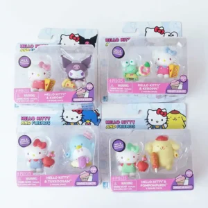 Hello Kitty And Friends Figure Sweet & Salty My Melody Kuromi Pompompurin Cinnamoroll Hello Kitty 2 Figure Pack Anime Figure Toy